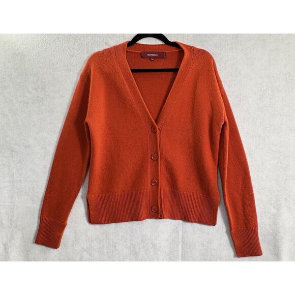 SIES MARJAN Men Cashmere Wool Sweater Button Front Long Sleeve Sz XS Orange 46-9 - Picture 1 of 11